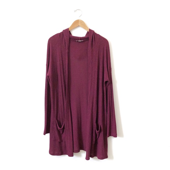 American Eagle Outfitters Sweaters - American Eagle | ribbed long hooded cardigan L/XL